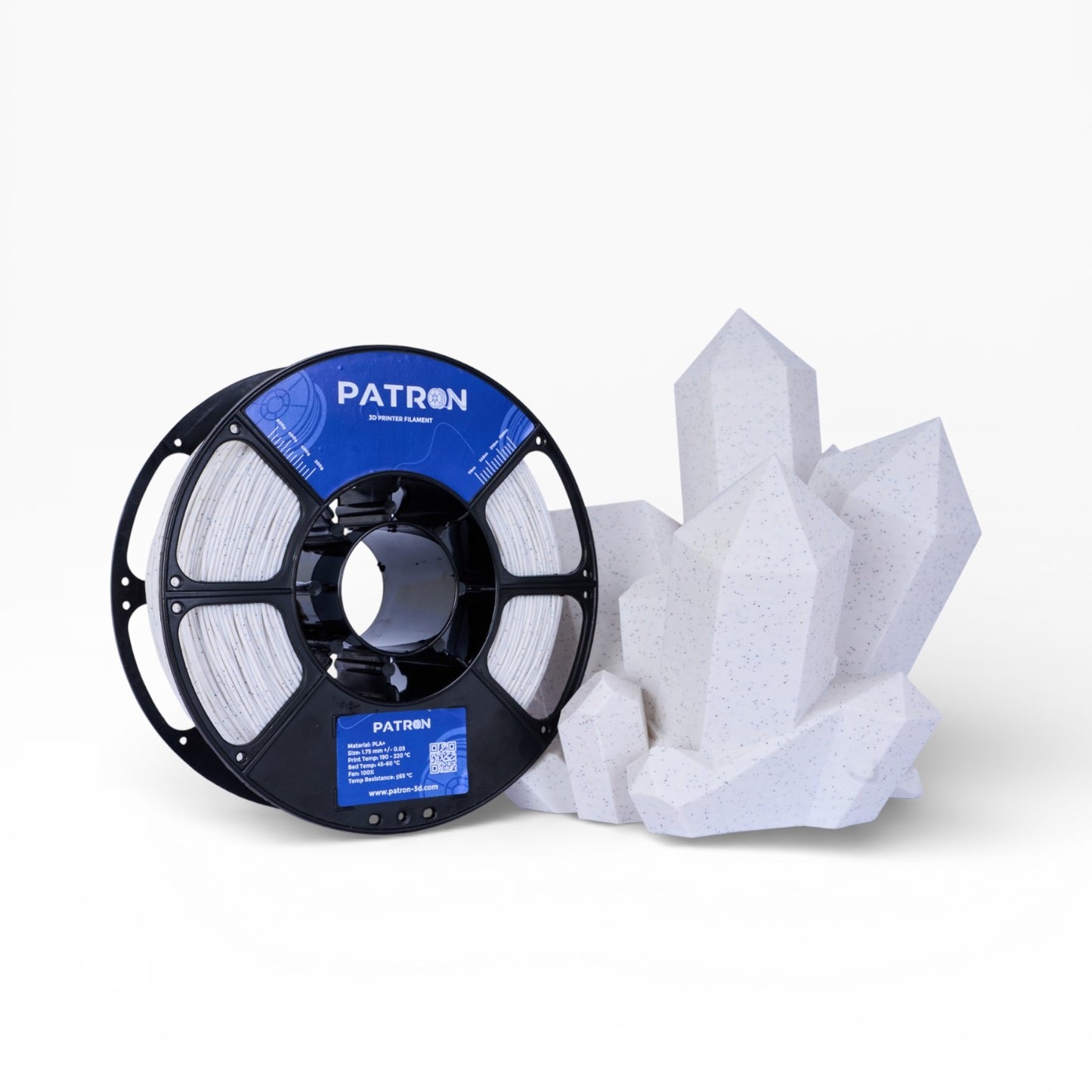 Patron Marble PLA 3D Printer Filament — White
