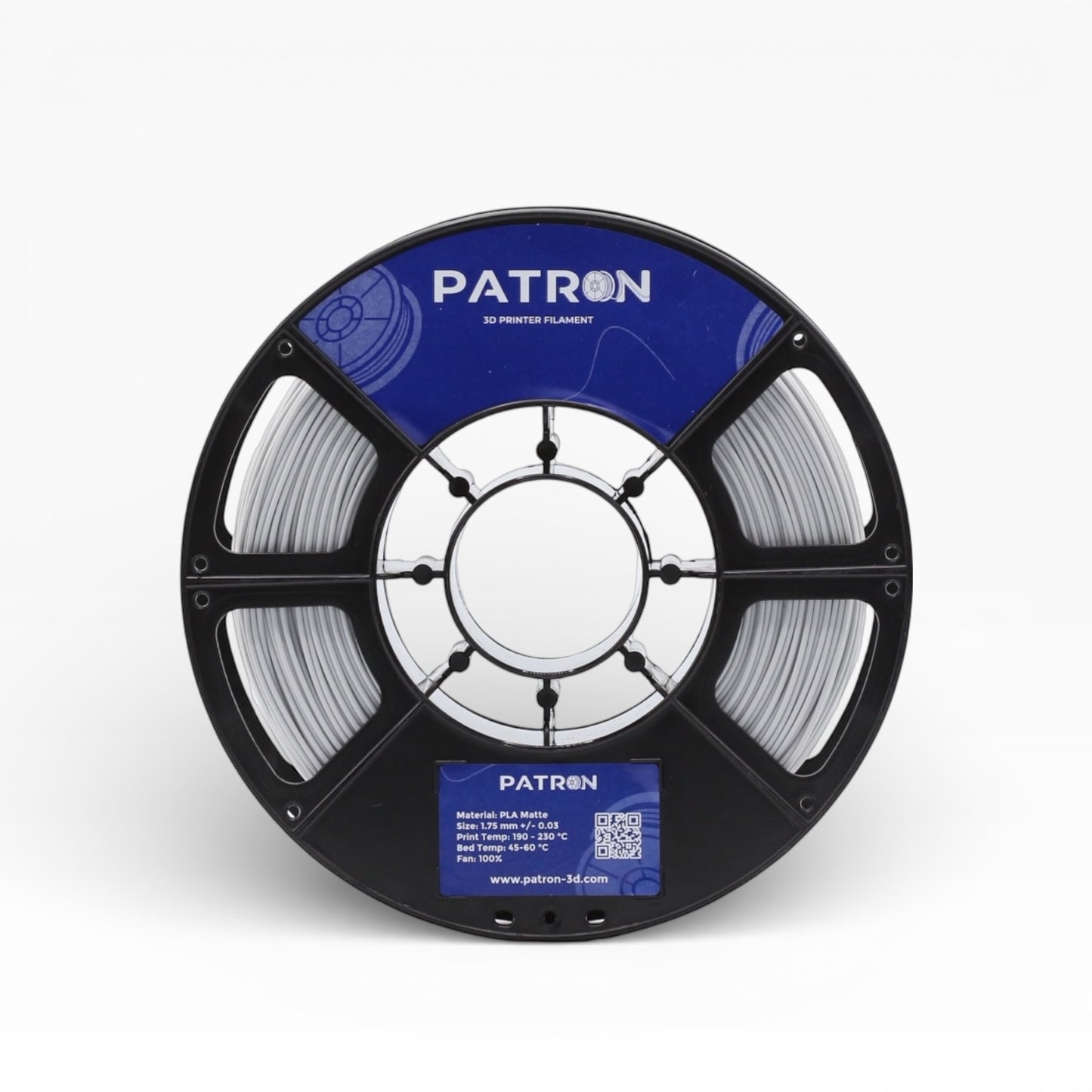 Patron Matte PLA 3D Printer Filament — Light Gray