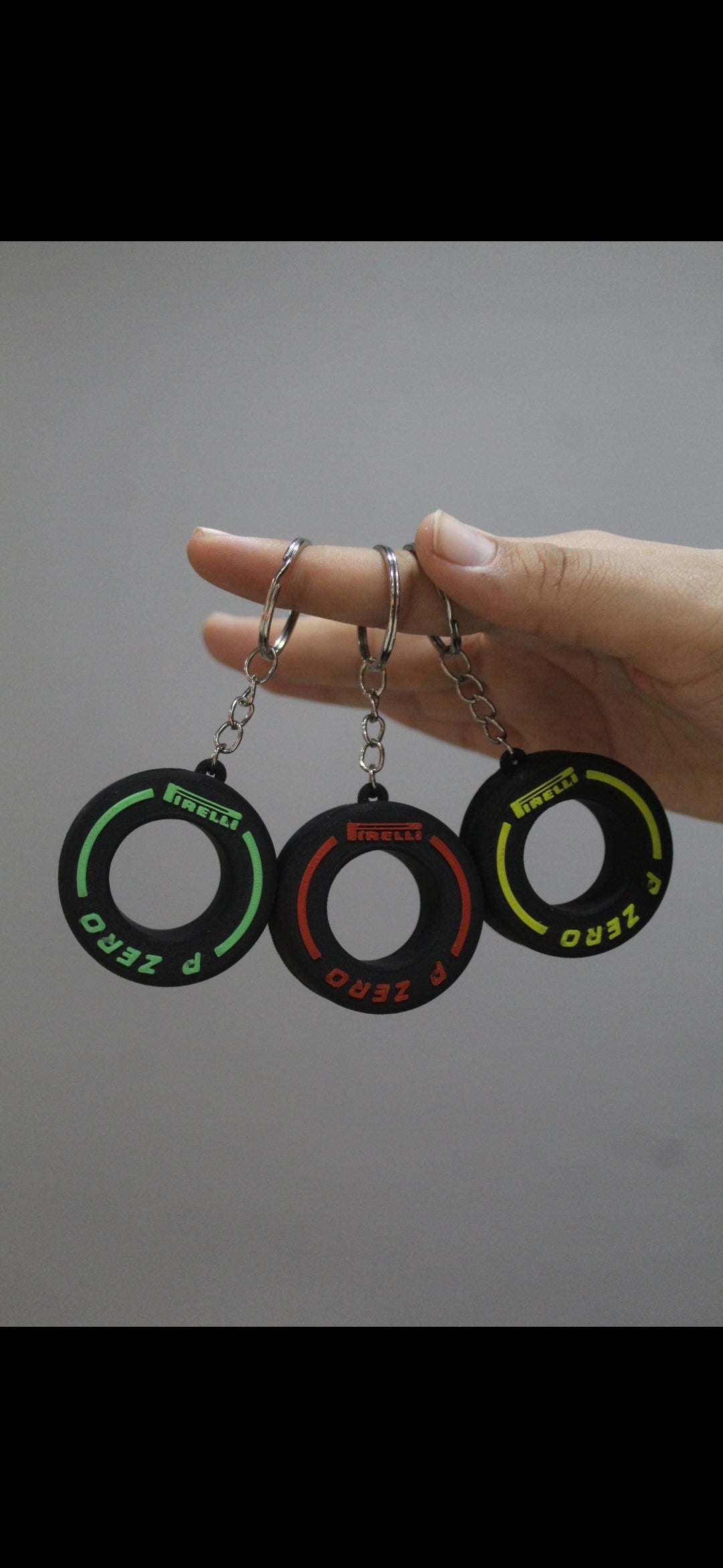 Formula 1 Multicolor Keychain - F1 Tyre - Hard Plastic