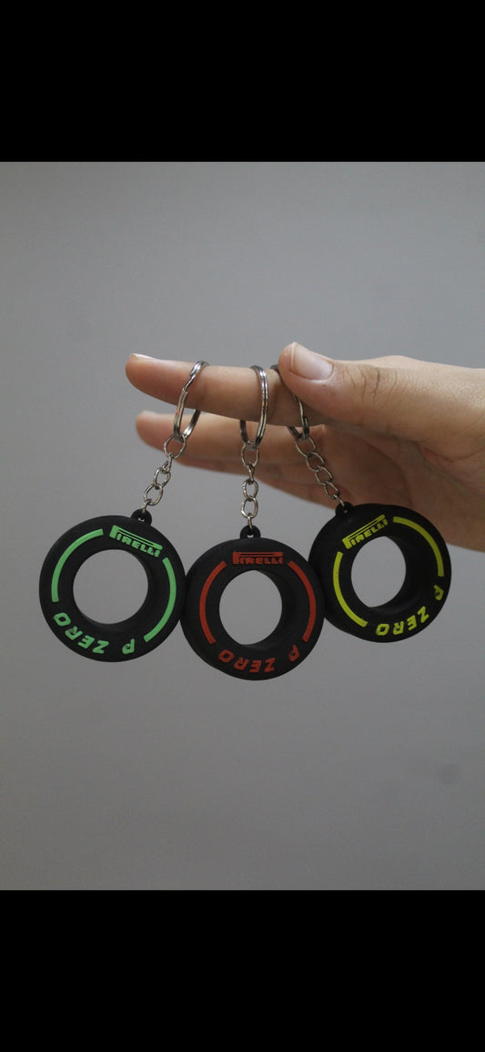 Formula 1 Multicolor Keychain - F1 Tyre - Hard Plastic