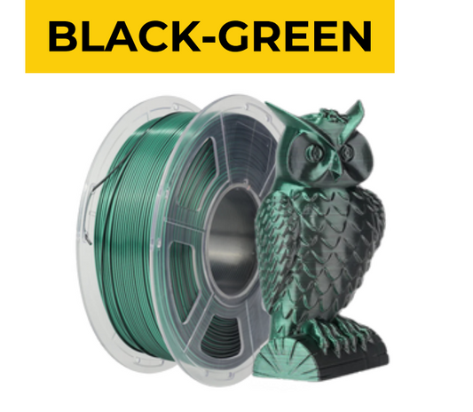 Black-Green Dual Color Silk PLA+