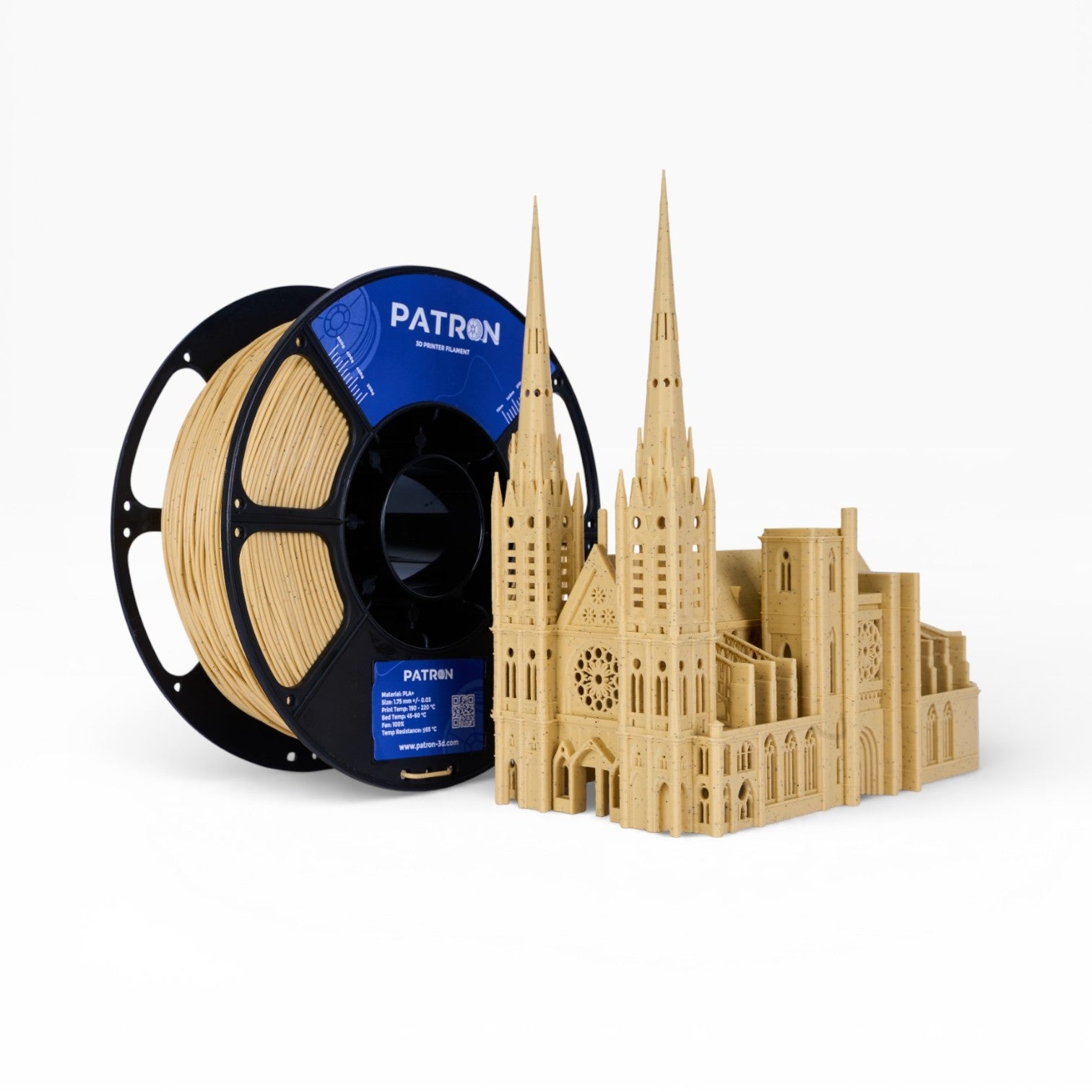 Patron Marble PLA 3D Printer Filament — Mocha