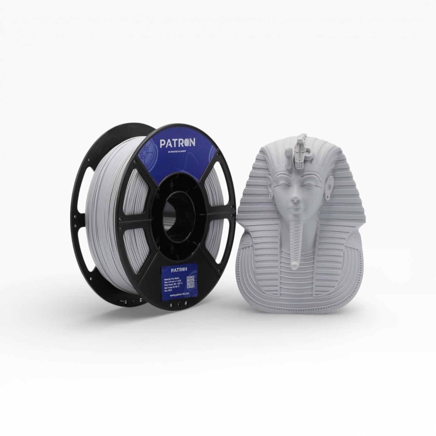 Patron Matte PLA 3D Printer Filament — Light Gray