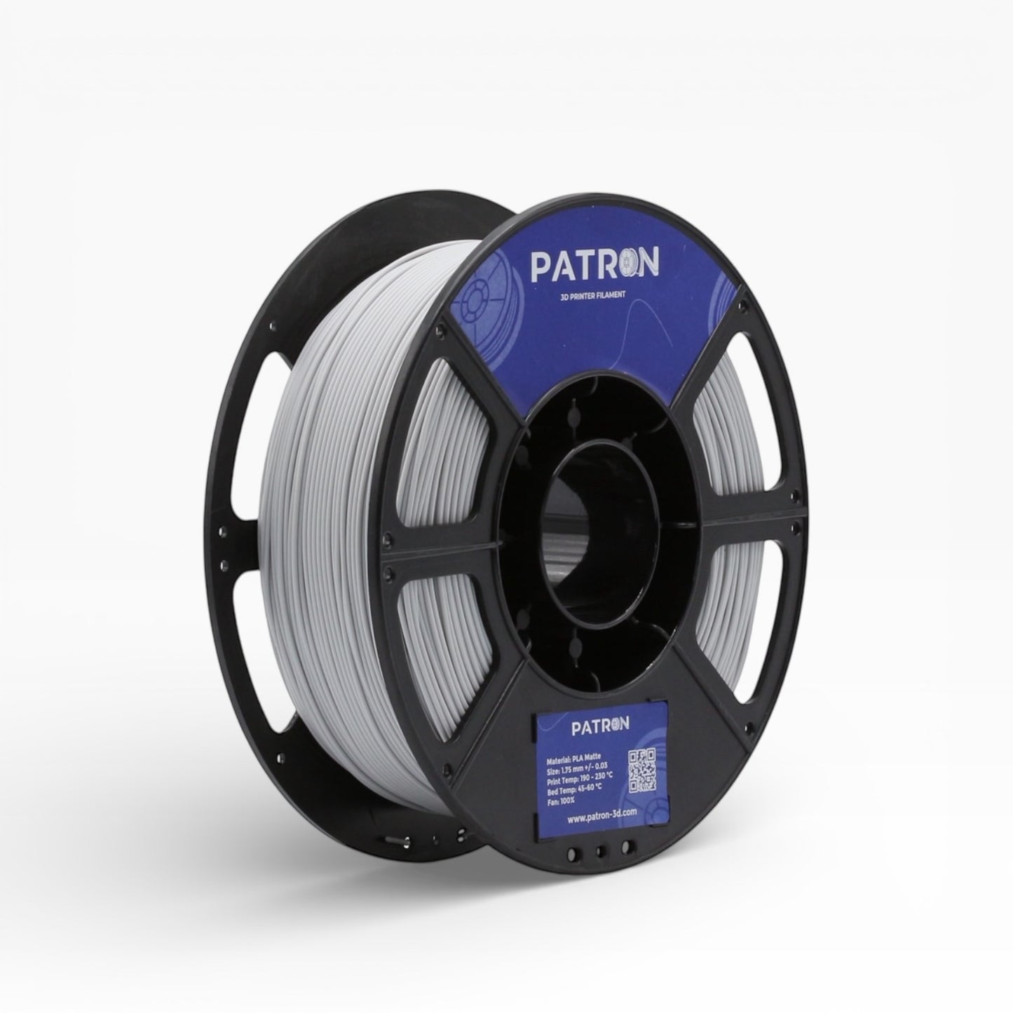 Patron Matte PLA 3D Printer Filament — Light Gray