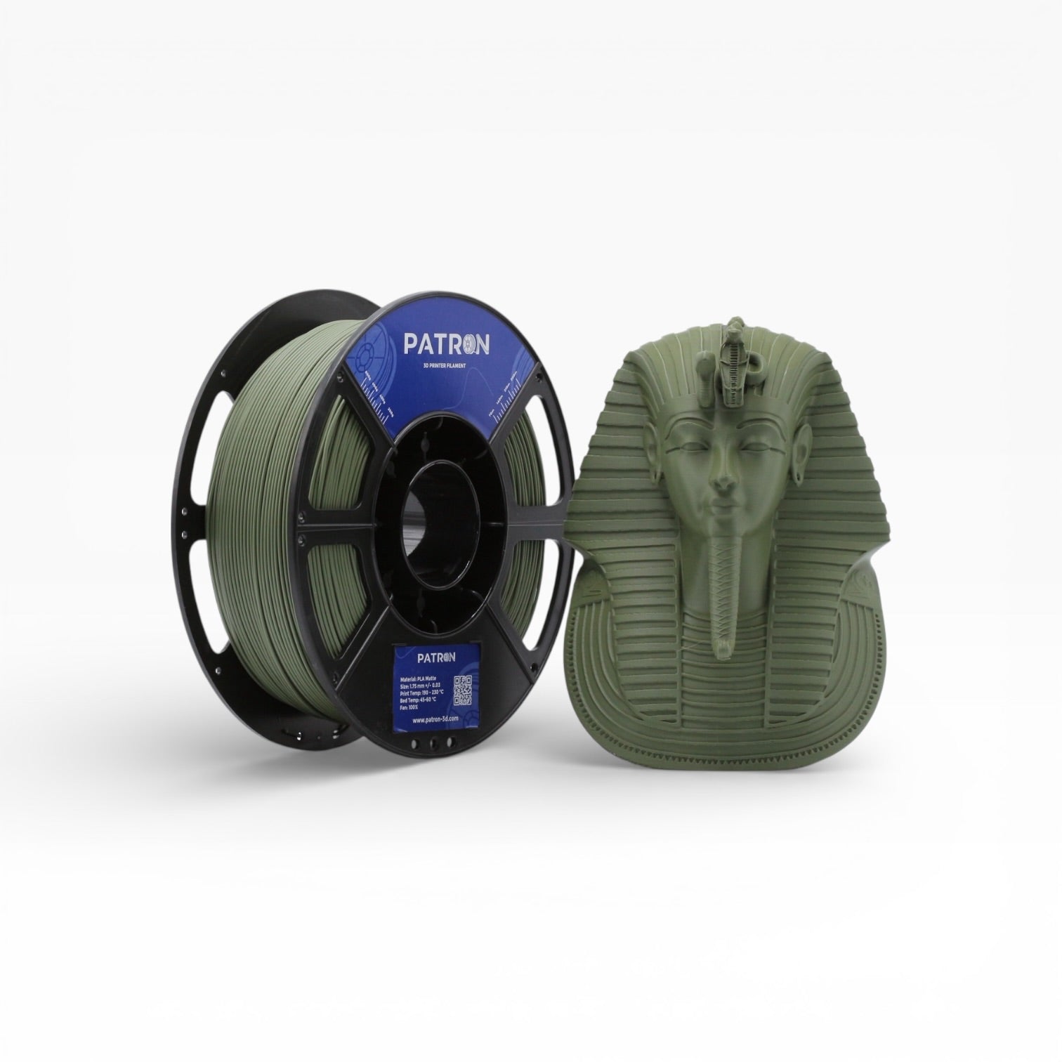 Patron Matte PLA 3D Printer Filament — Olive Green