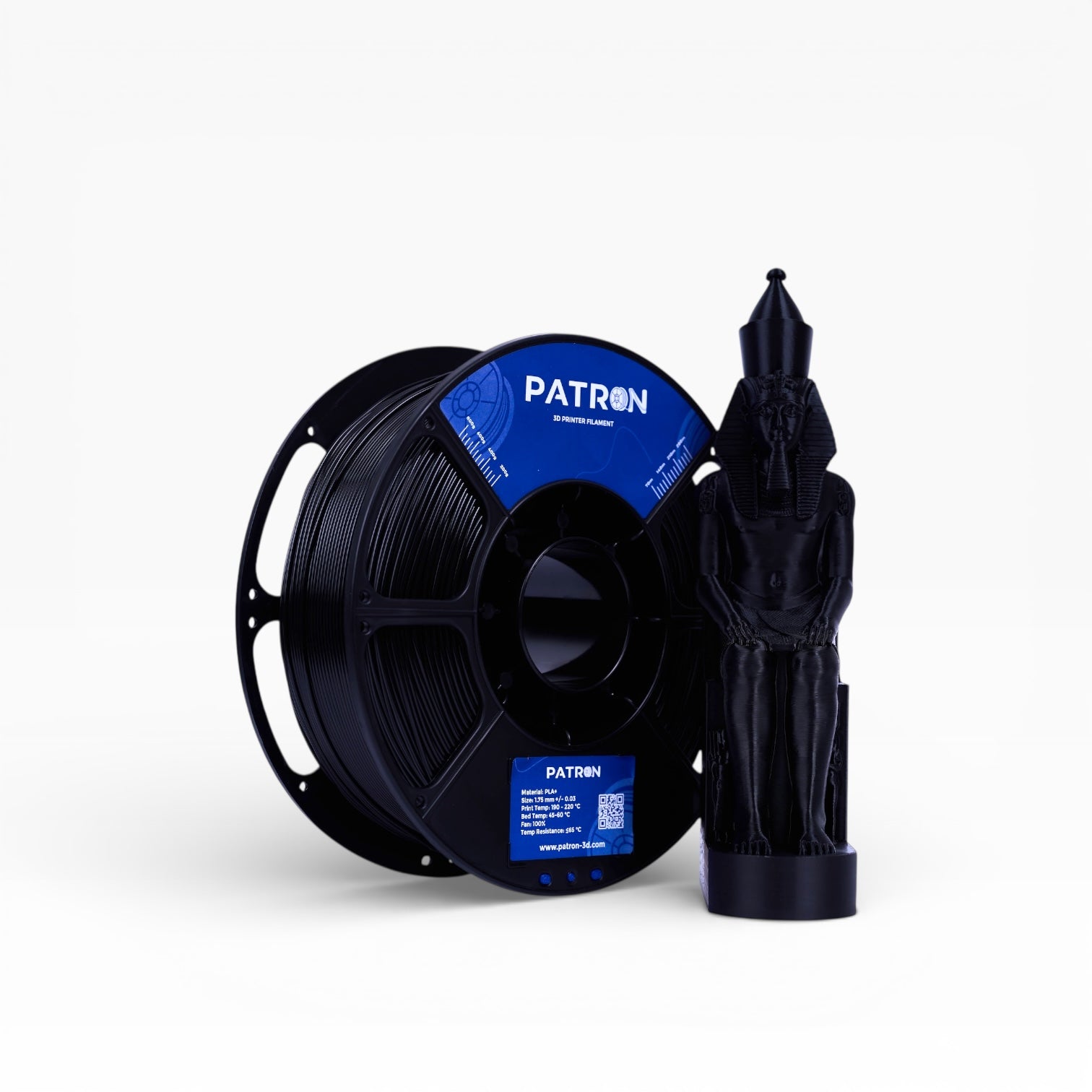 Patron PLA+ 3D Printer Filament — Black