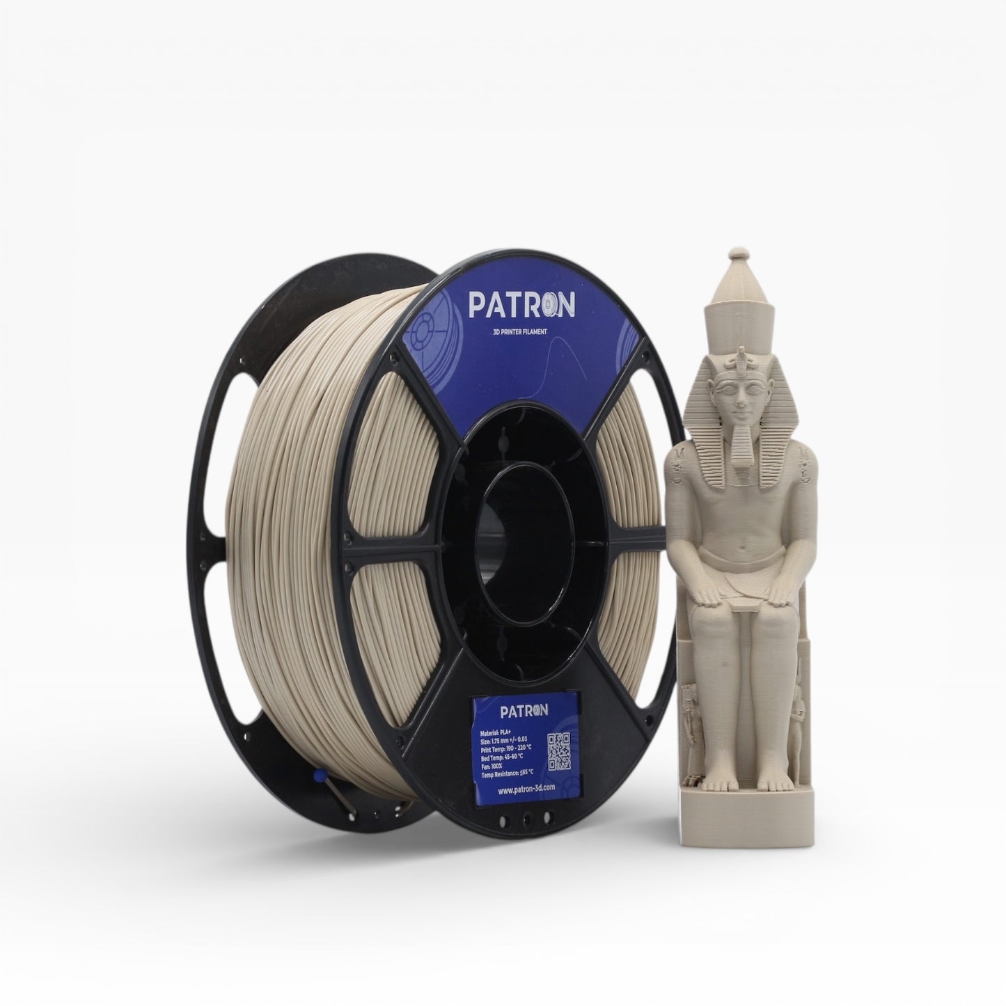 Patron PLA+ 3D Printer Filament — Bone White