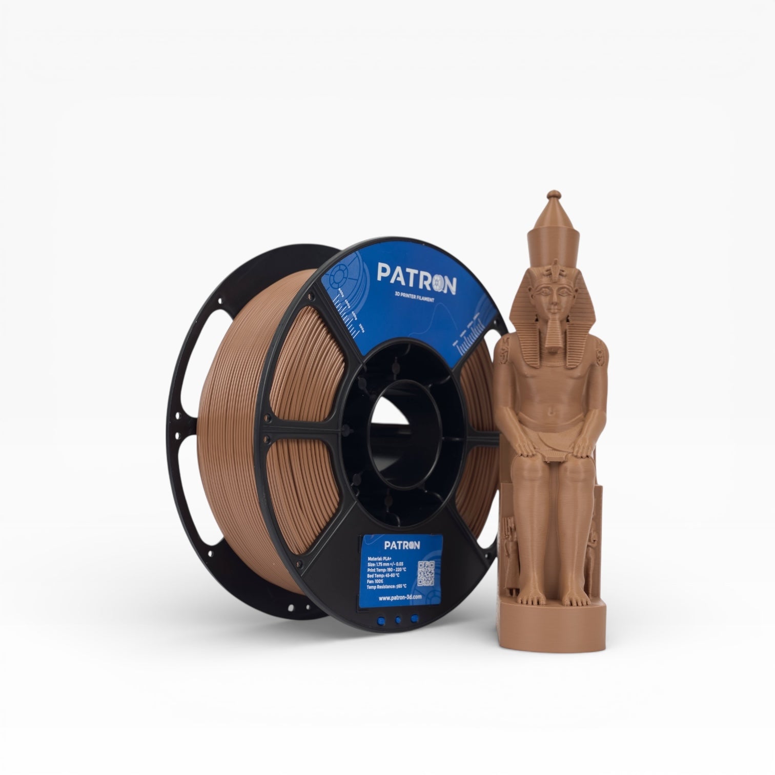 Patron PLA+ 3D Printer Filament — Brown