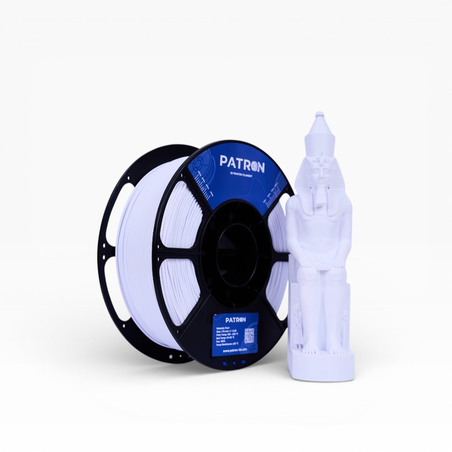 Patron PLA+ 3D Printer Filament — Cold White