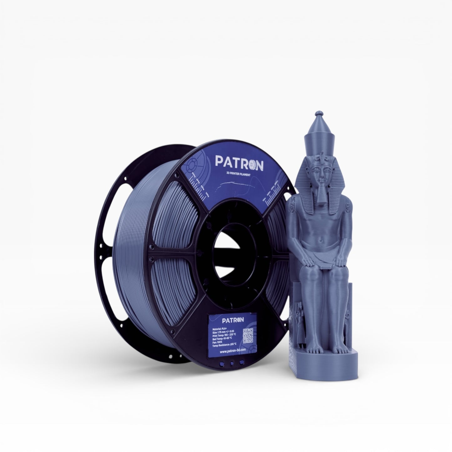 Patron PLA+ 3D Printer Filament — Grey