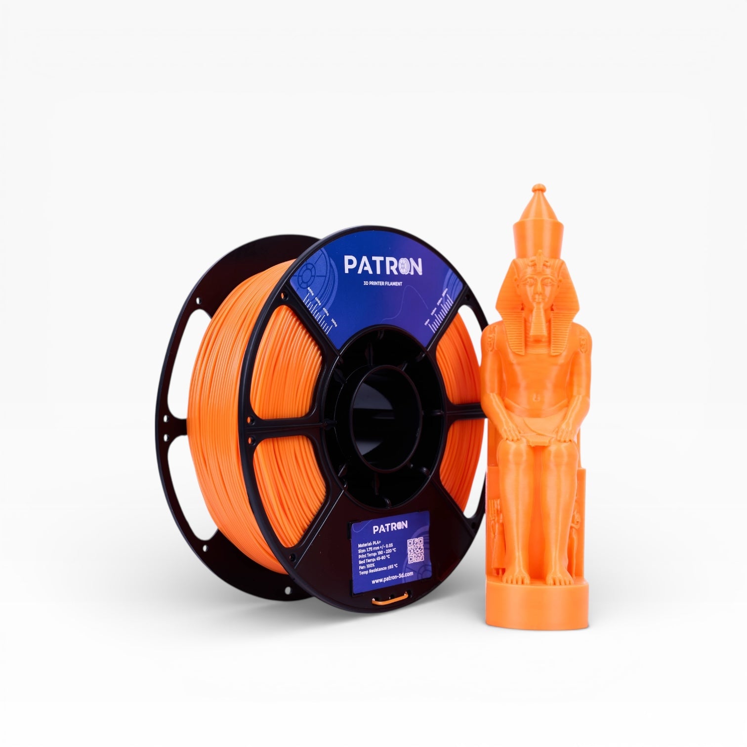 Patron PLA+ 3D Printer Filament — Orange