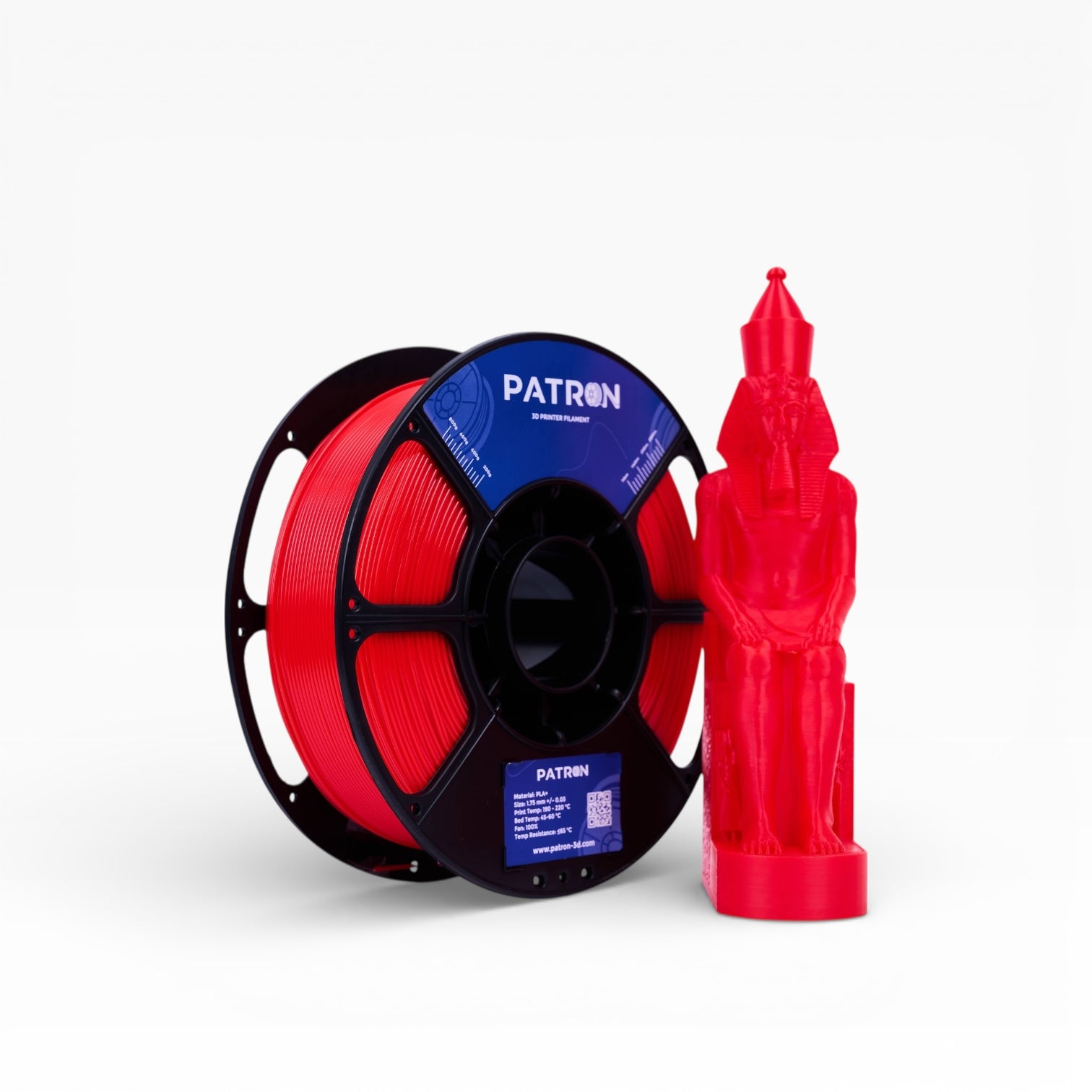 Patron PLA+ 3D Printer Filament — Red
