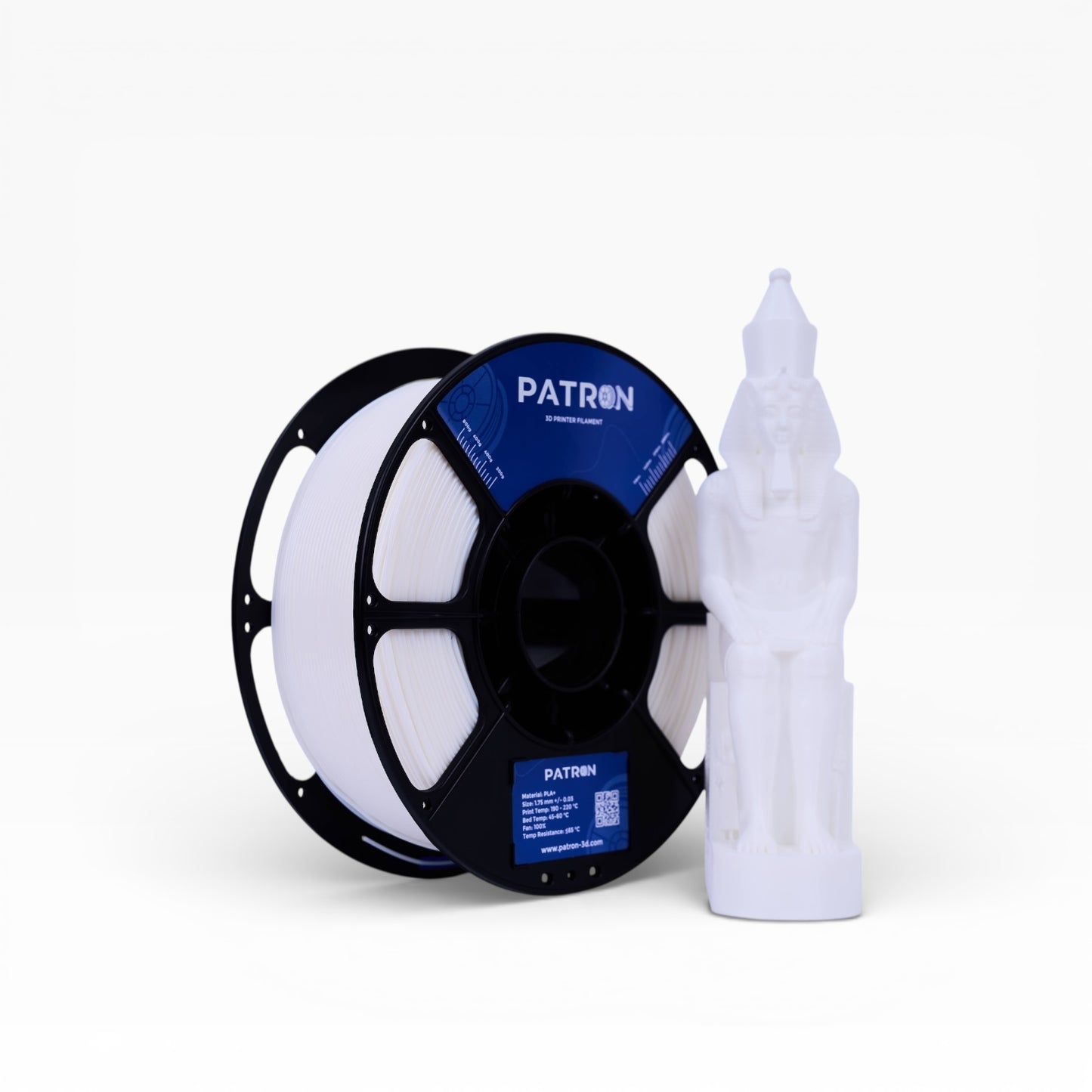 Patron PLA+ 3D Printer Filament — White