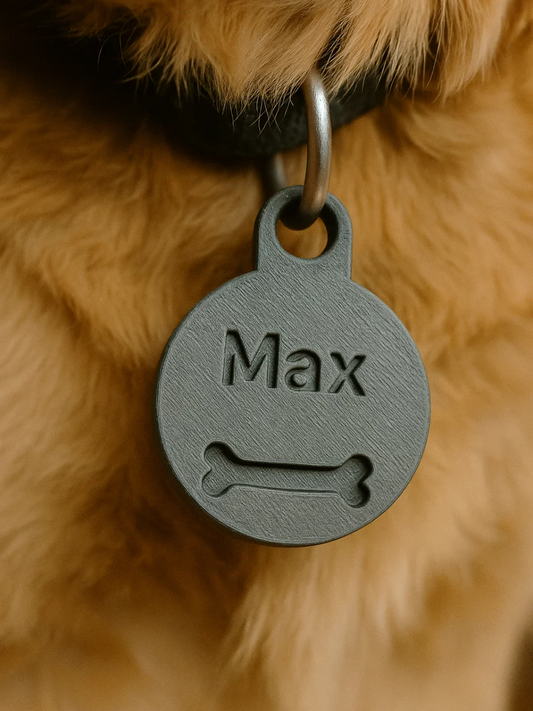 Custom 3D Printed Dog Tag - Personalized Pet ID Tag with Name