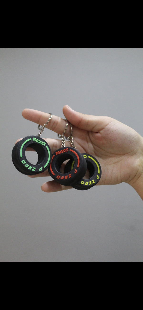 Formula 1 Multicolor Keychain - F1 Tyre - Hard Plastic by SolidForms ( )